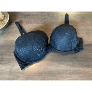Torrid Black Allover Lace Push Up Bra Sz 40DD/40E